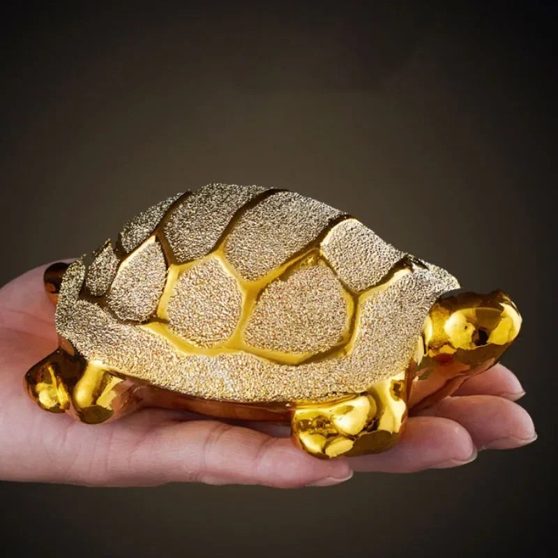 Longevity Gold Turtle Sculpture